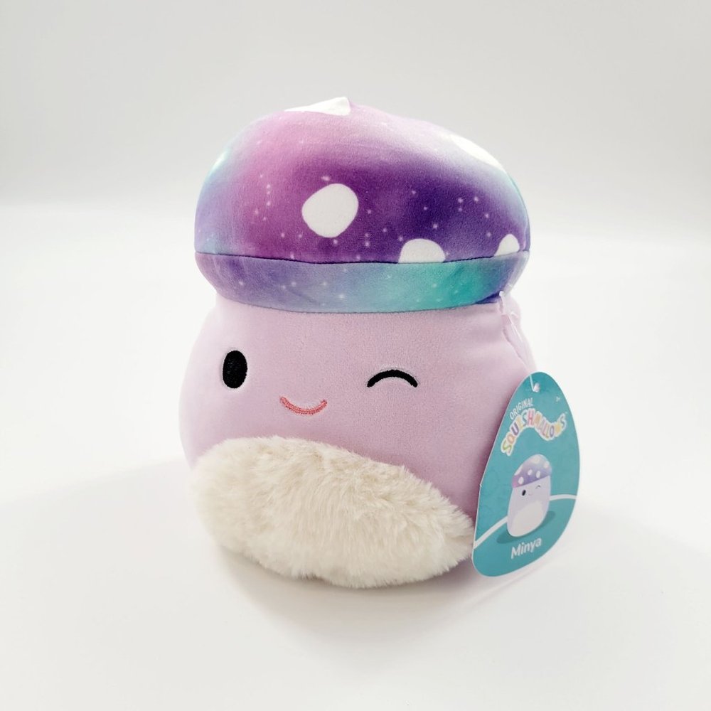 Squishmallows Purple Minya the Mushroom Plush Stuffed Animal 8" NEW Fantasy